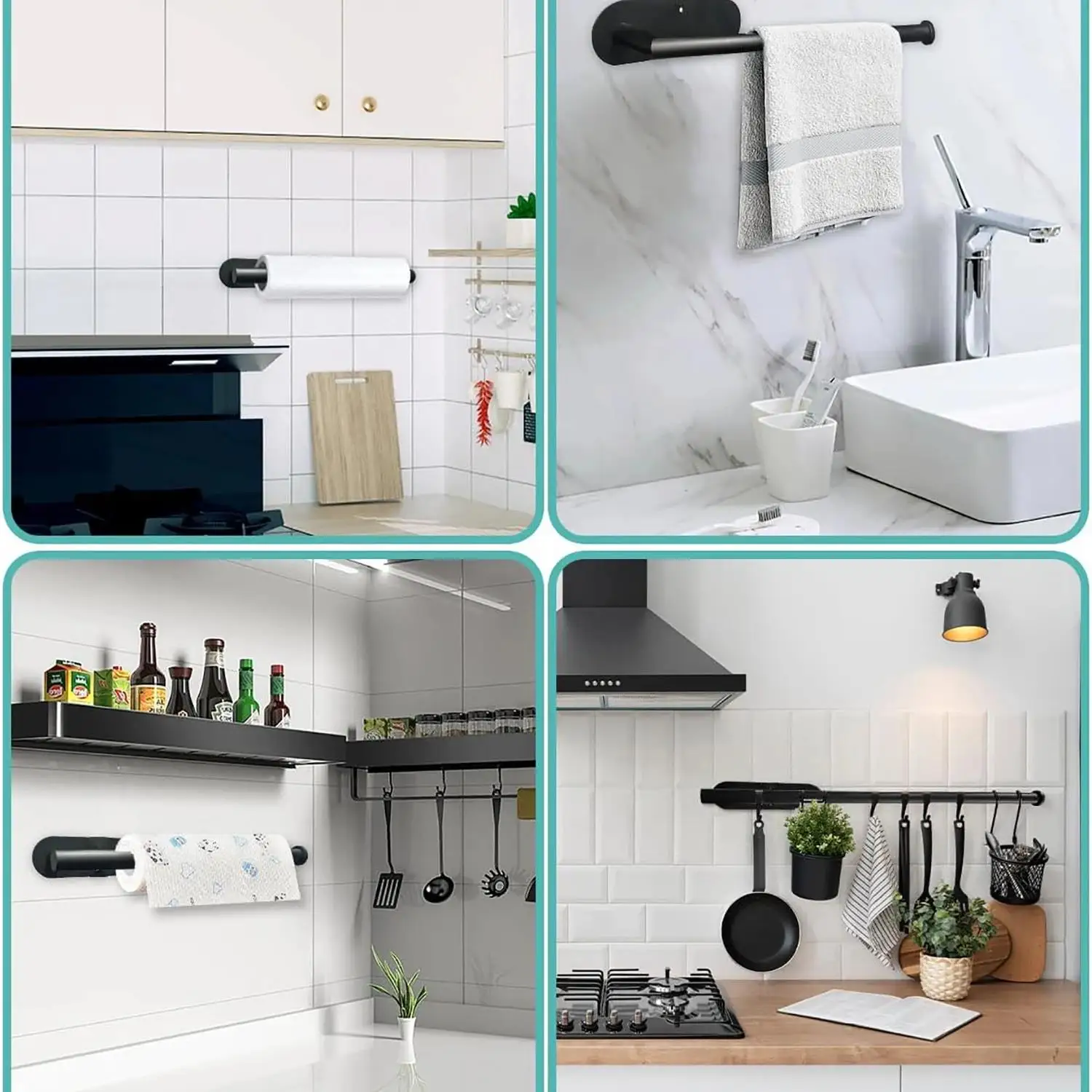 ABS Keuken Papieren Handdoekhouder Zelfklevende Tissue Hanger Toiletrol Dispenser Opbergkast Servetrek Accessoires