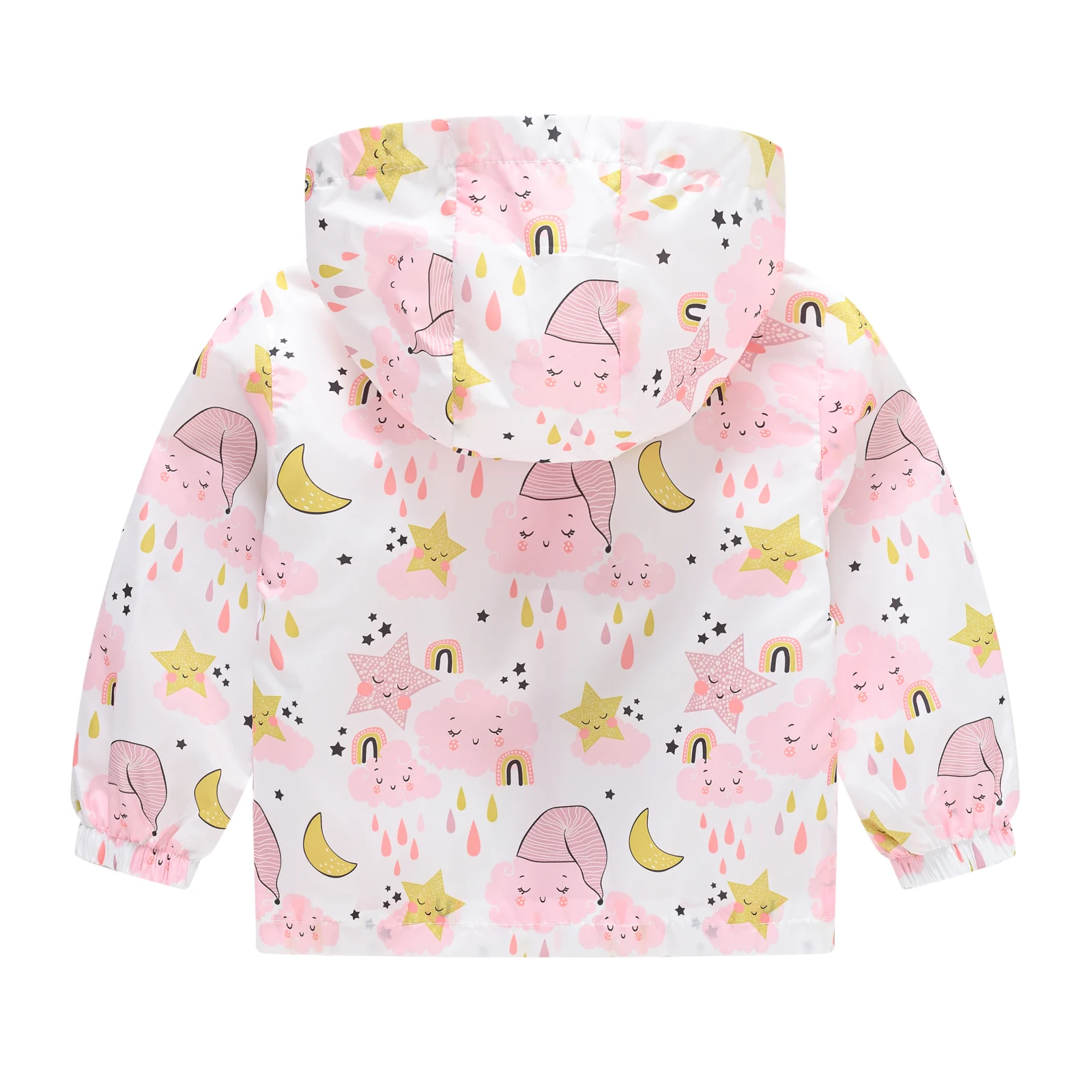 Boys and Girls Wind Cap Coat Assorted Cartoon Pattern Printed Zipper Coat Children Spring Wear