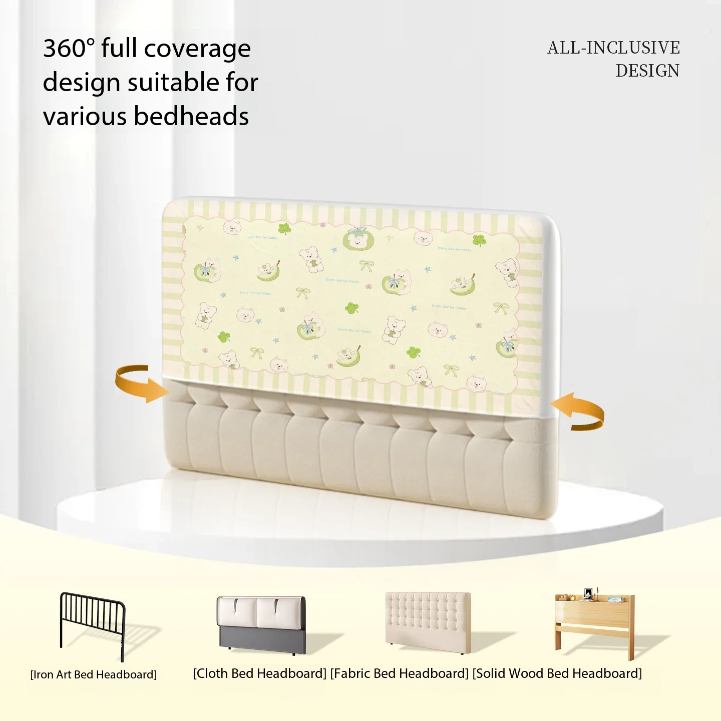 Small fresh bedside cover 2025 new four-season universal dust cover light luxury high-end ugly bed back cover cover