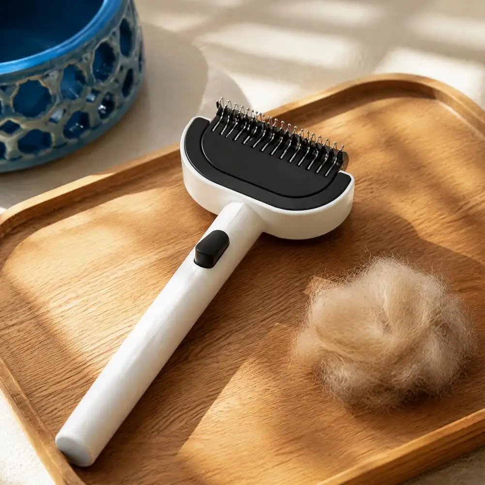Deshedding Tool for Dogs Pet Detangling Comb for Dogs Cats Self-cleaning Deshedding Brush Grooming Tool for Removing Fur Tangles