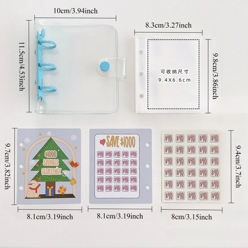 Creative Savings Deposit Bag, Cash Ledger, Mini Savings Binder, Binder Envelope Savings Challenge Book, Mini Budget Hanging Chart