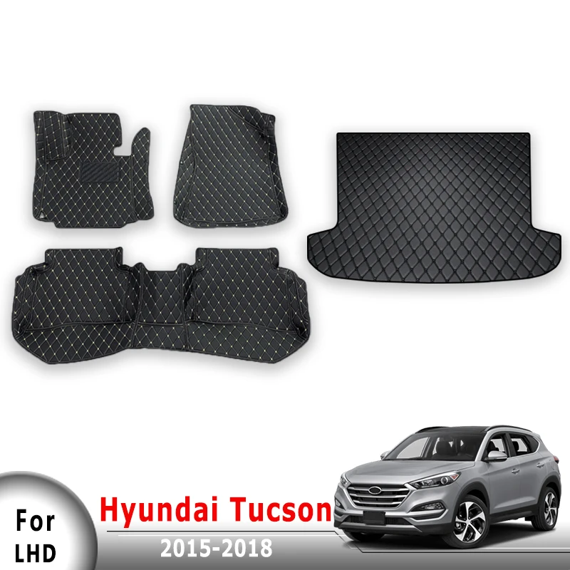 

Car Floor Mats Trunk Carpets For Hyundai Tucson 2015 2016 2017 2018 Covers Auto Interior Accessories Foot Pads Pedal Waterproof