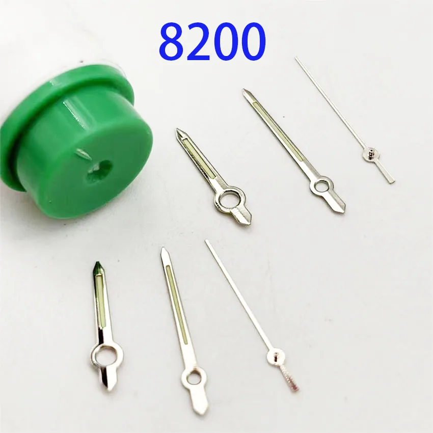 1 set silver pointers For 8200 Movement 8205 Hours Minutes Seconds Three Needle Watch Hands 2813 8215 Movement Watch Accessories