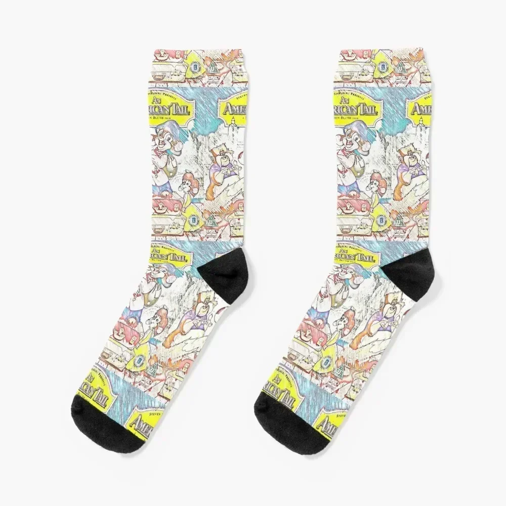 An American Tail Socks Climbing funny gifts colored winter gifts Socks For Girls Men's