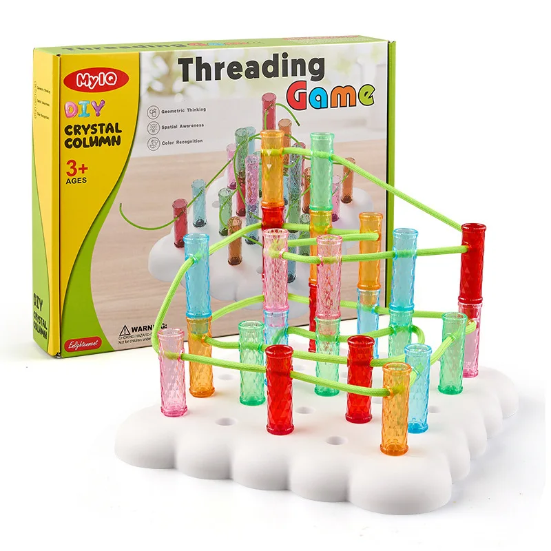 

Double Player Battle Montessori Teaching Aids Educational Puzzles DIY Rope Wearing Crystal Puzzles Kids Sensory Toy