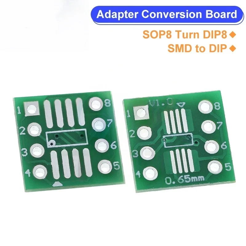 XCW 10PCS SOP8 Turn DIP8 SMD zu DIP Adapter Sockel SOP8/TSSOP8/SOIC8/SSOP8 Board ZU DIP Adapter Konverter Platte 0,65mm 1,27mm