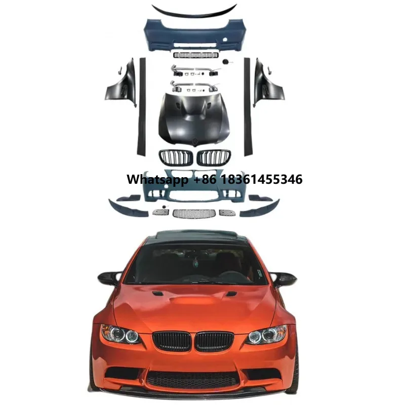 For M3 M4 Body Kit s 3 Series High Quality PP+carbon Fiber Tail Throat 2005-2012 Car Bumpers E90 E92 E93 Refitted
