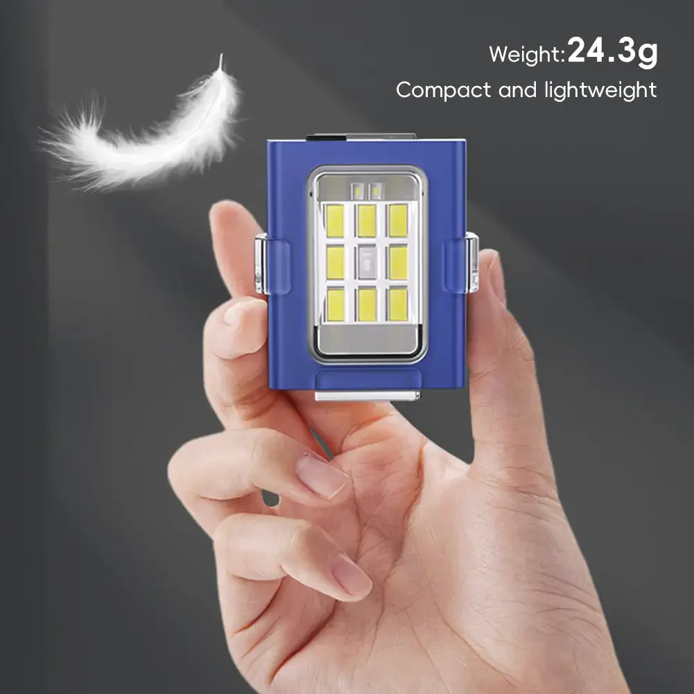 Faro LED multifuncional portátil, lámpara recargable por USB con Clip para tapa, para exteriores, correr por la noche, pescar y acampar, novedad, 1 unidad