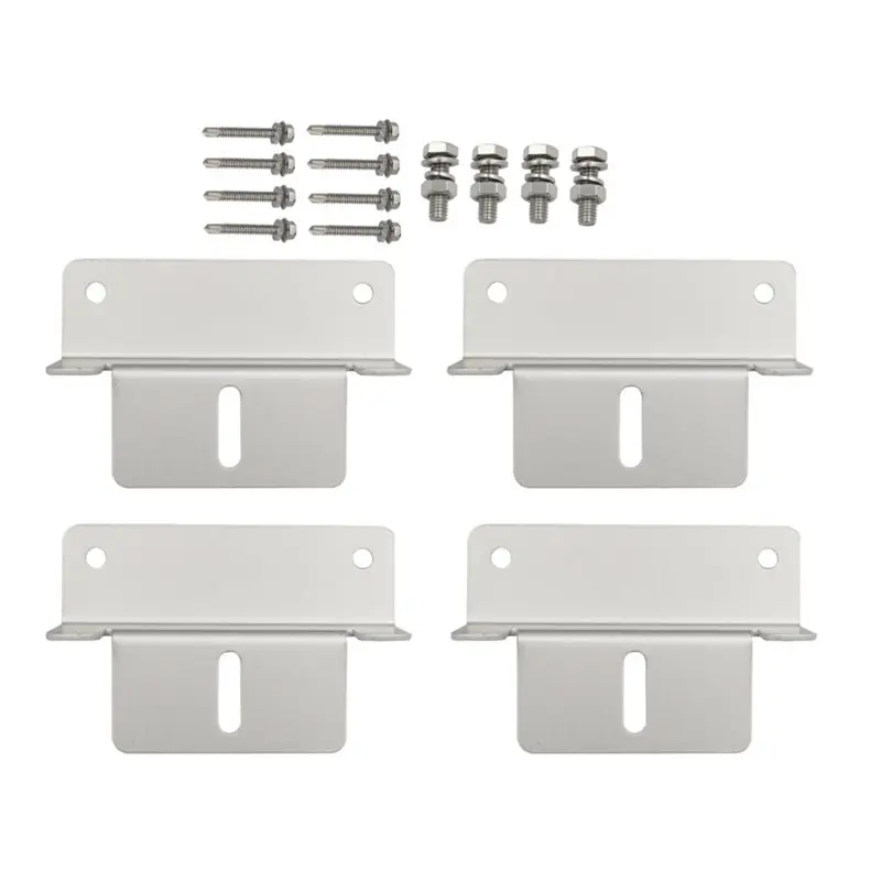 ABWR-8PCS Solar Panel Z Brackets Mount Aluminum Alloy Photovoltaic Panel Mounting Bracket Screw Kit For RV Trailer Boat Roof