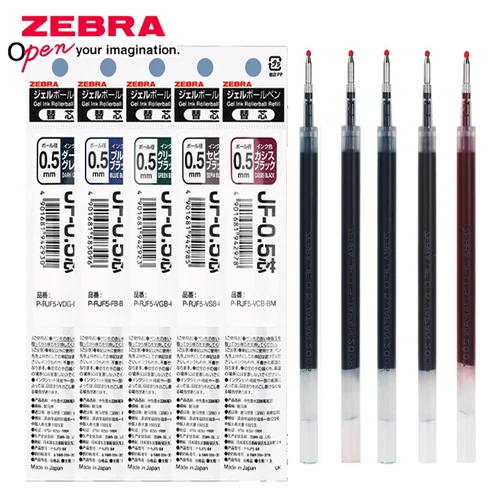 Recambios de bolígrafo de Gel japonés ZEBRA, JF-0,5 de Color Retro SARASA, prensa de gran capacidad de 0,5mm para papelería escolar JJ15 / JJ55 / JJ56, 10 Uds.