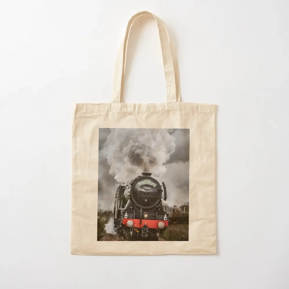 

Full Steam, The Flying Scotsman', near Pitlochry. Tote Bag custom canvas bag bags for women Cloth bag