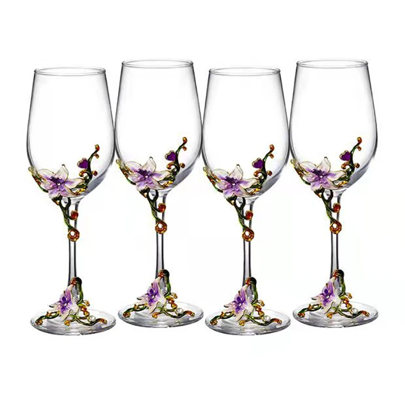 Creative Enamel Crystal Goblet Glasses for Champagne Glass Cup Set Luxury Glass Cups Glasses of Wine Wineglass Vintage Drinking