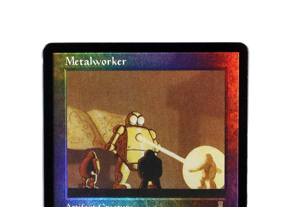 Folha de metalworker/regular tcg cartas proxy mágicas jogo preto qualidade superior proxy reunião tabuleiro jogando cartas de negociação
