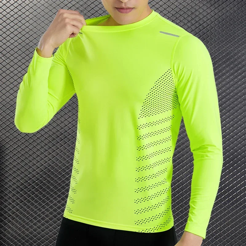 Mens Sport Compression Sweatshirt Gym Tight Running Tops for Fitness T-shirt Muscle Training Clothes Jogging Rashguard Dry Fit