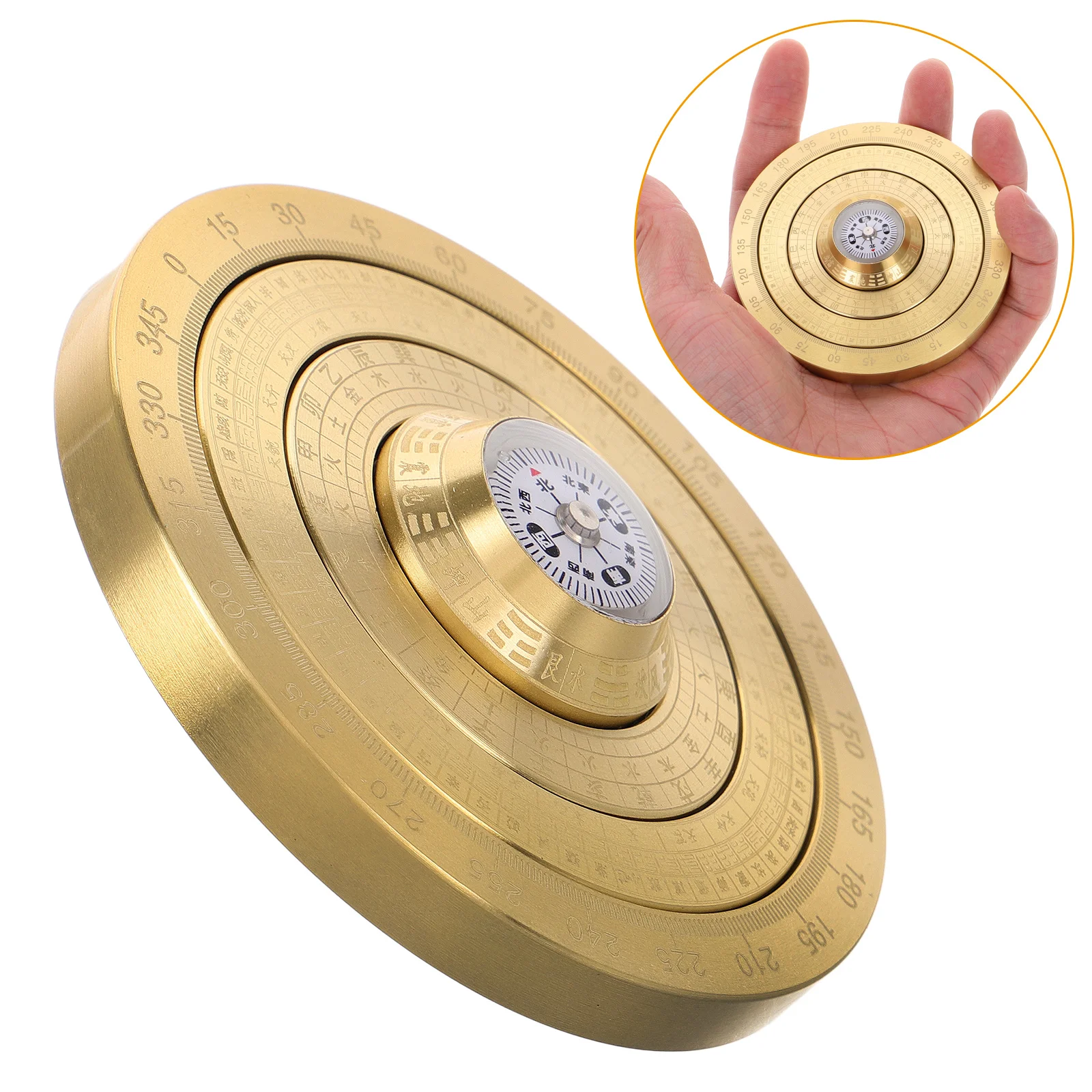 

Compass Ancient Luo Pan Hiking Bagua Chinese Good Luck Feng Shui Hand Ornament Mini