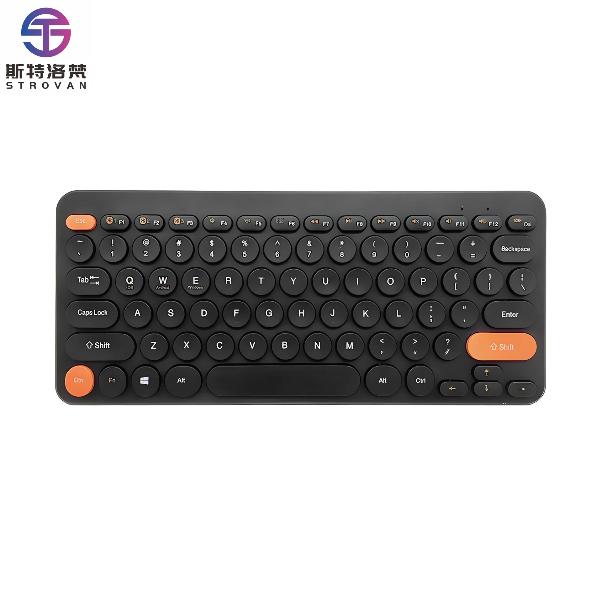 

New Wireless BT Mute Keyboard Round Punk Universal Keyboard for Tablet PC