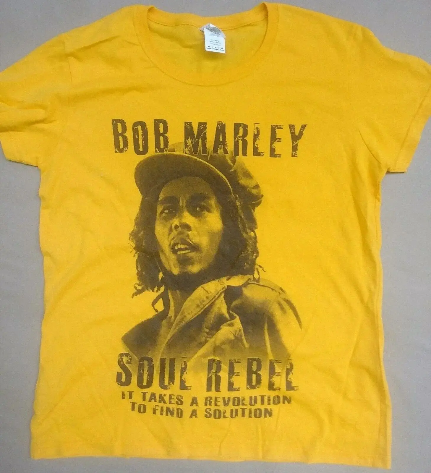 Camiseta Vintage Y2k Bob Marley. Camiseta Soul Rebel on Gold Tee Bob Marley com estampa casual Harajuku, camiseta solta unissex
