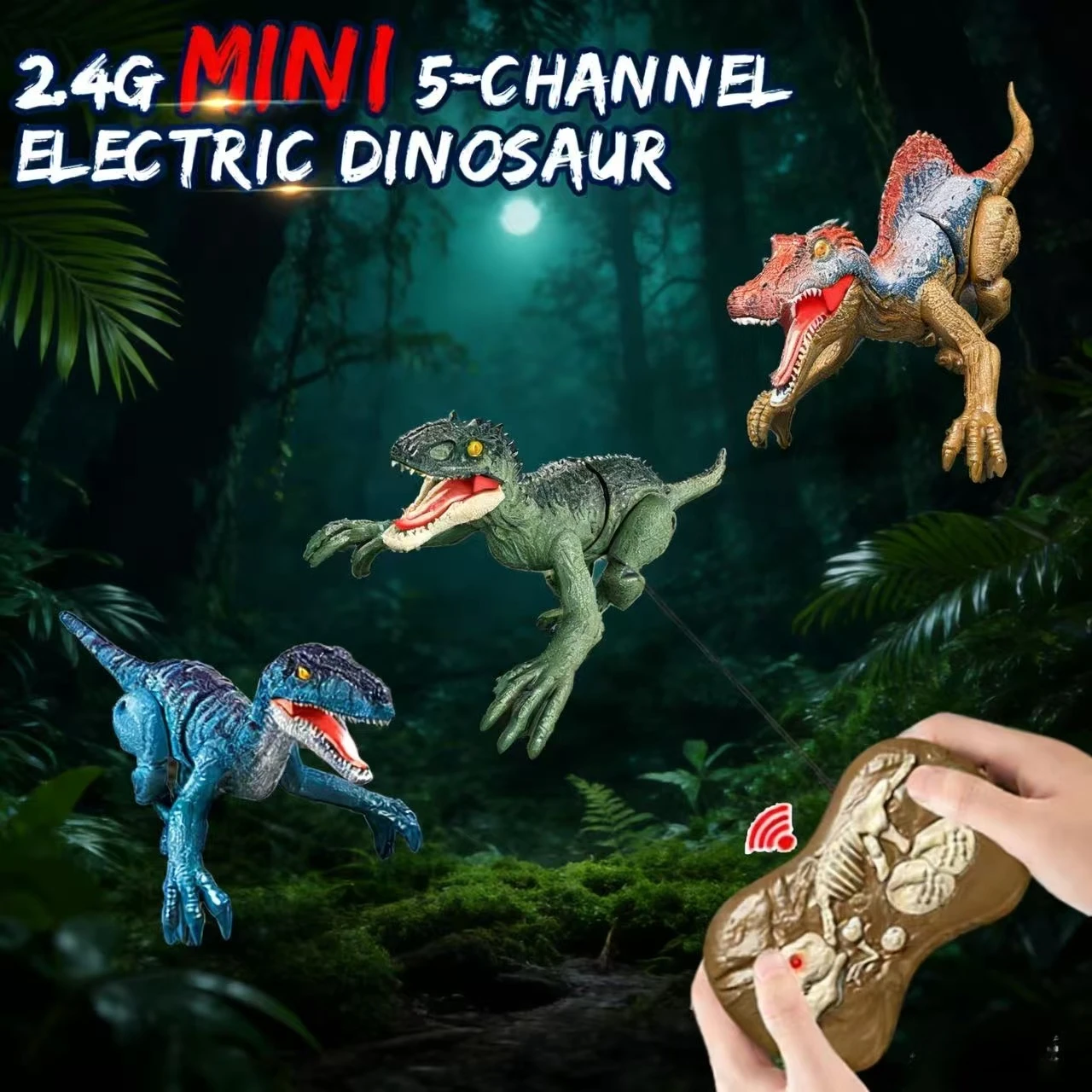 

2.4GHz Remote Control Mini Dinosaur Robot with Walking Roaring Sound-Light Effects Ideal Birthday Christmas Gift for Children