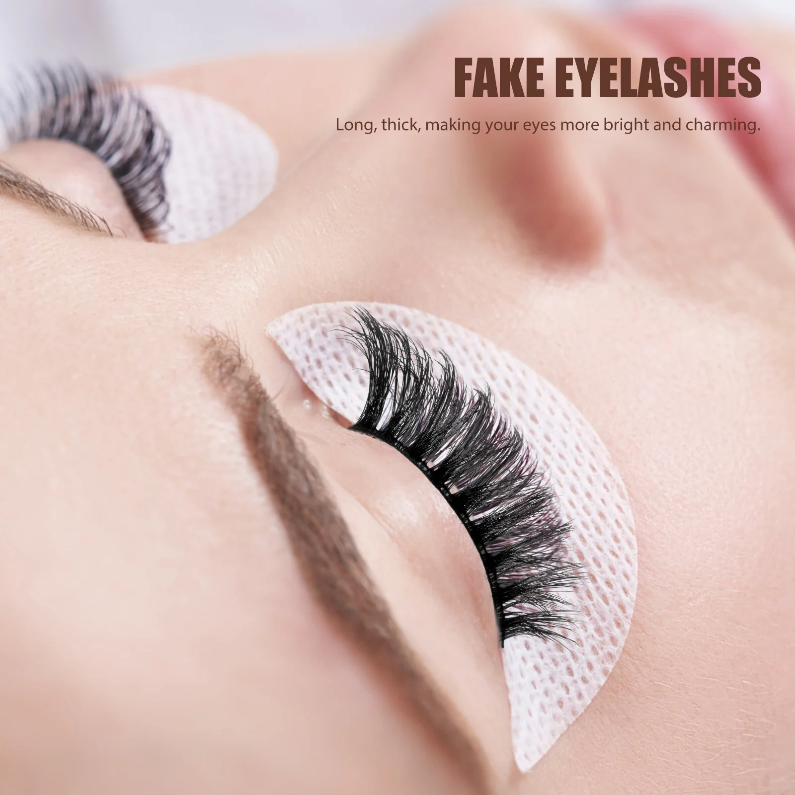 

5Pair 3D Fiber False Eyelashes Thick Long Lightweight Curling Artificial Lashes for Glamorous Eye Look Thick Eyelashes