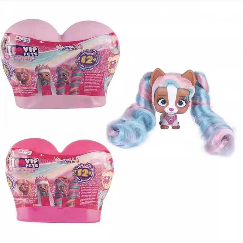 American Genuine I love VIP Pets Shampoo Pet Hairdressing Doll Cute Pet Blind Box Girls' And Children'S Toys Surprise Box Gift