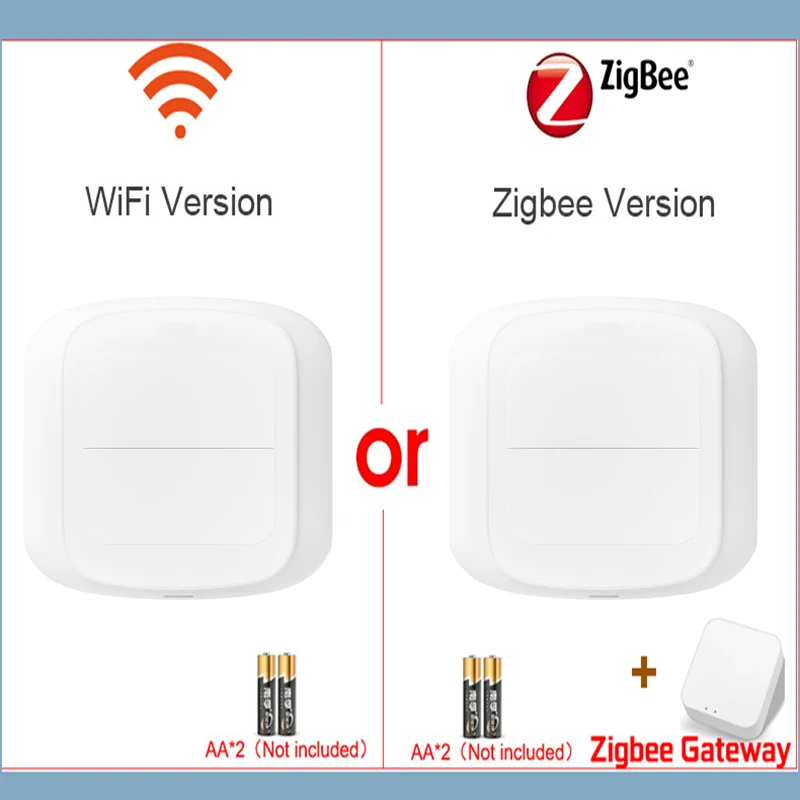 Tuya WiFi/ZigBee 2 Gang Wireless 6/4 Scene Switch Push Button Controller Smart Life App Automation Scenario for Tuya Devices