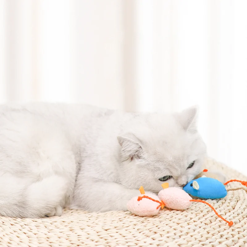 

3/6/12/pcs Catnip Mouse Toys for Cats for Rattle Mice Faux Fur Interactive Cat Toy