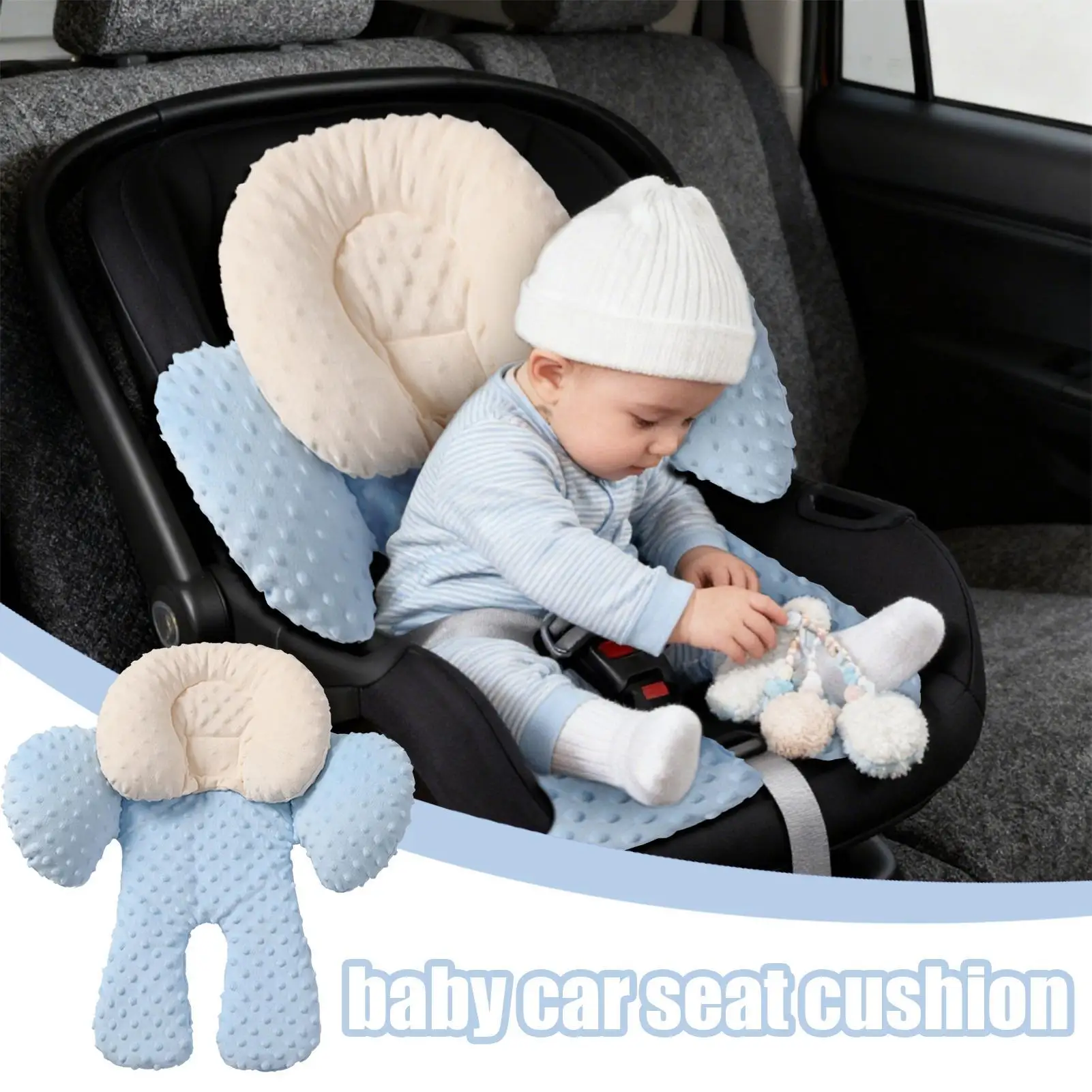 아기 카시트 인서트 지원 피부 친화적인 유아용 카시트 인서트 유모차 스윙 바운서용 아기 소녀용 카시트 헤드 서포트