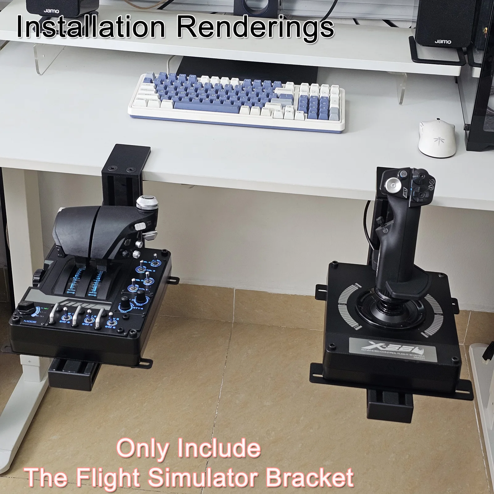 Flugsimulator Joystick THROTTLE STICK Desktop-Montagehalterung für Logitech X56 X55 X52 Thrustmaster T16000M TCA VKB WINWING – Detail 17