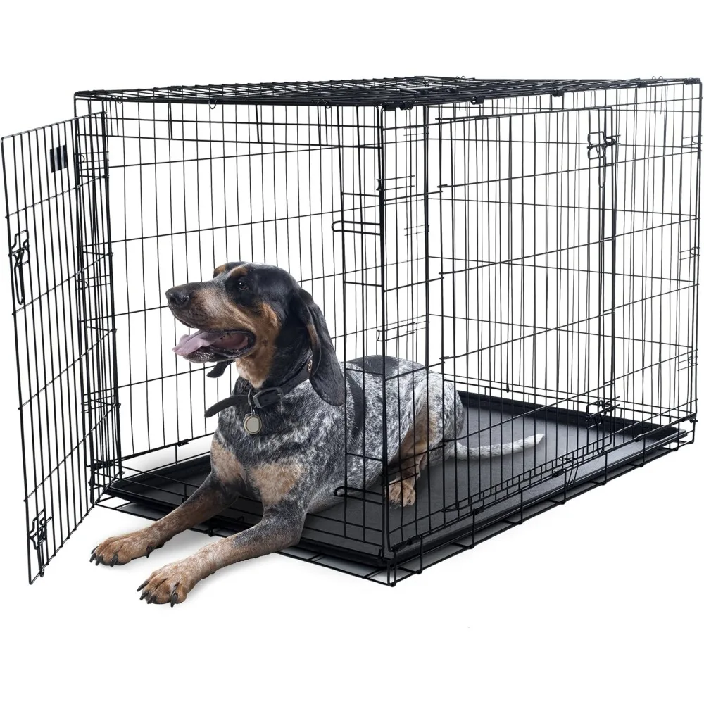 

X-Large 2 Door Foldable Dog Crate Cage - 42 x 28 Inch