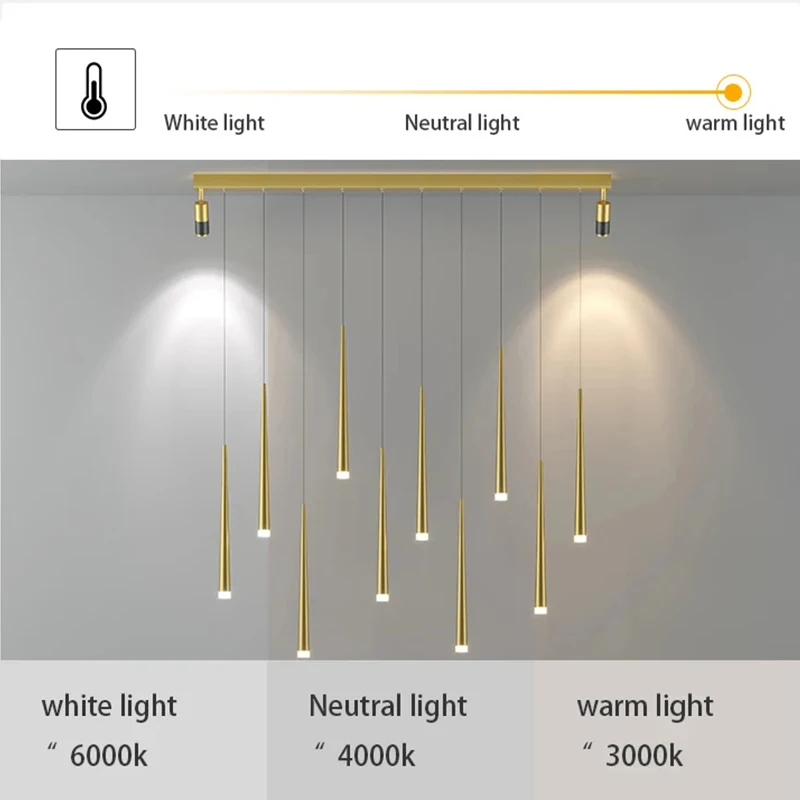 Candelabro de suspensión LED moderno, iluminación de ambiente colgante, accesorio de luz de ahorro de energía para comedor, hogar, Bar, cocina, Isla, Dec