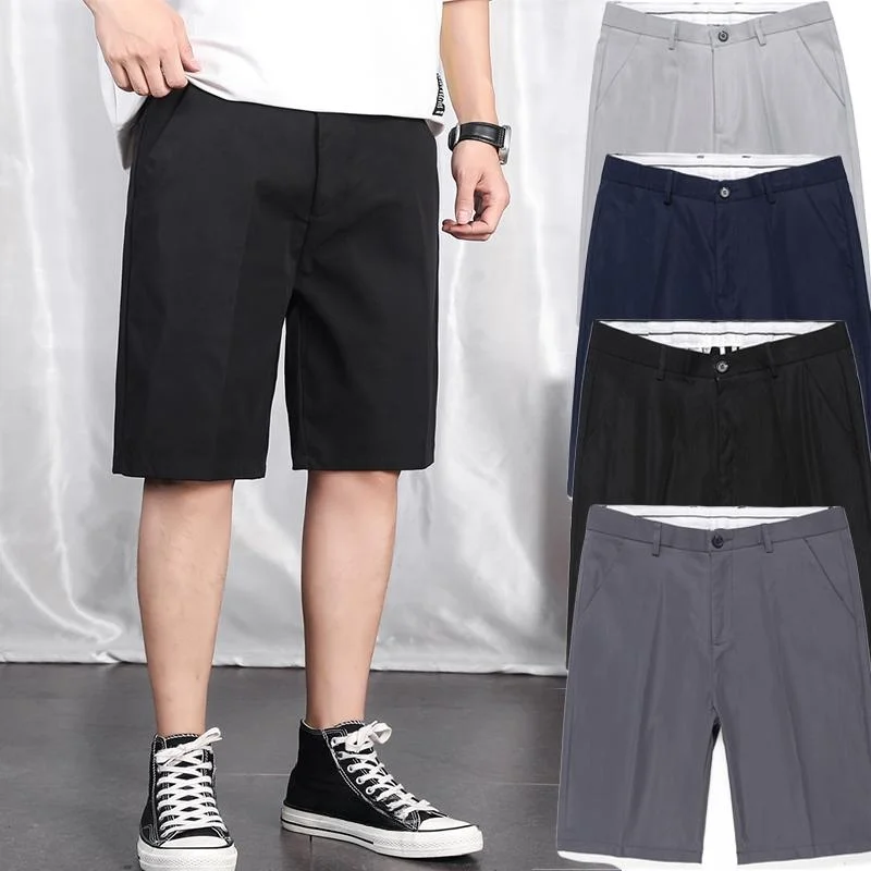 

2024 Summer New Men's Suit Shorts Men Loose Straight Five Pants Fashion Trend Suit Pants Summer Versatile