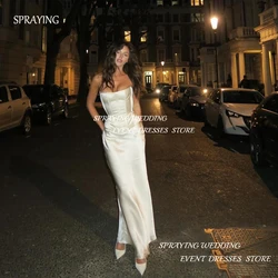 SPRAYING Sexy Evening Gown Strapless Straight Prom Party Dresses for Women Simple Elegant Sleeveless Vestidos De Noche