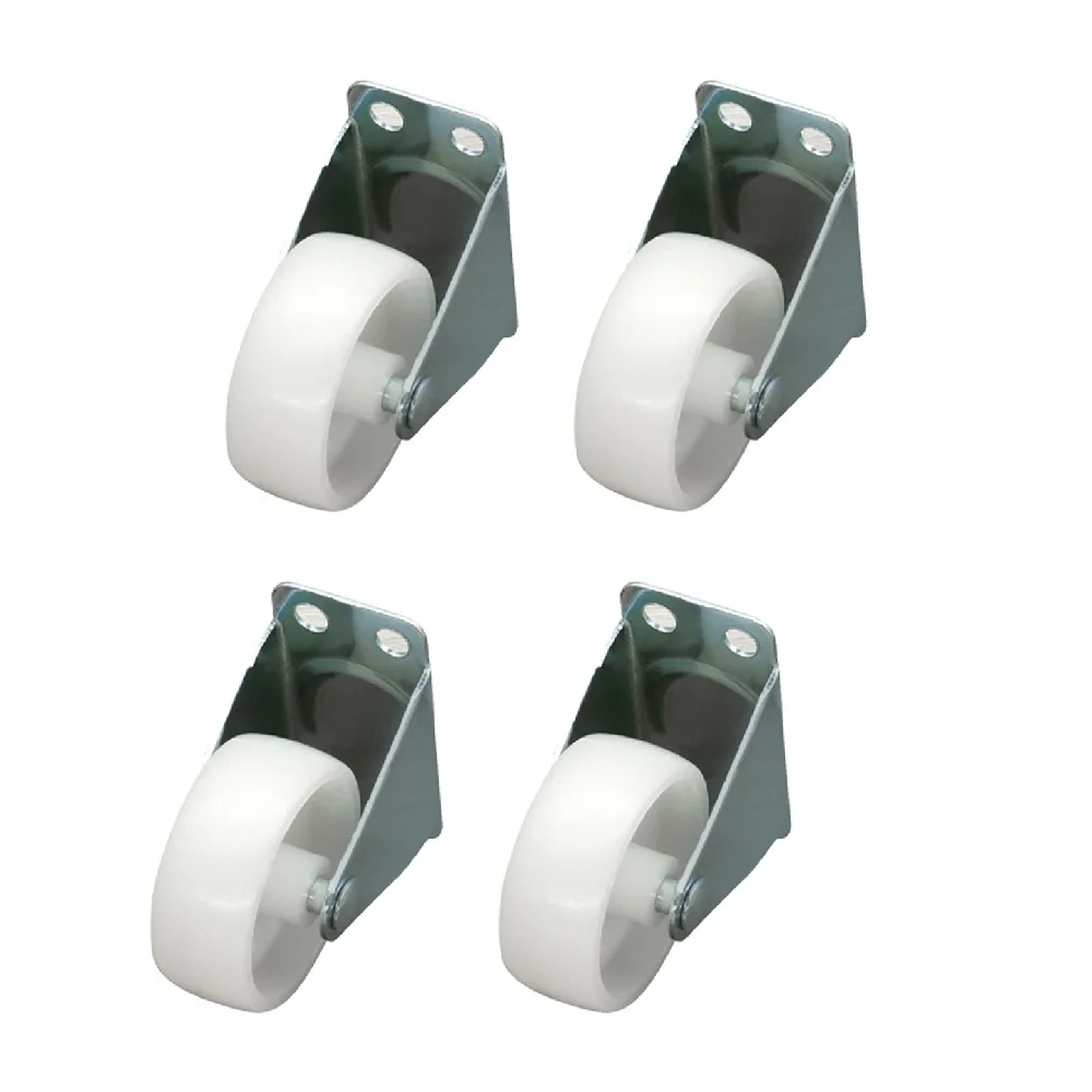 4pcs 1.5” Flat Industrial Fixed Caster Wheel Thick Plate Non-Swivel Quietly Orienteering Wheel Drawer Trolley Furniture Replace