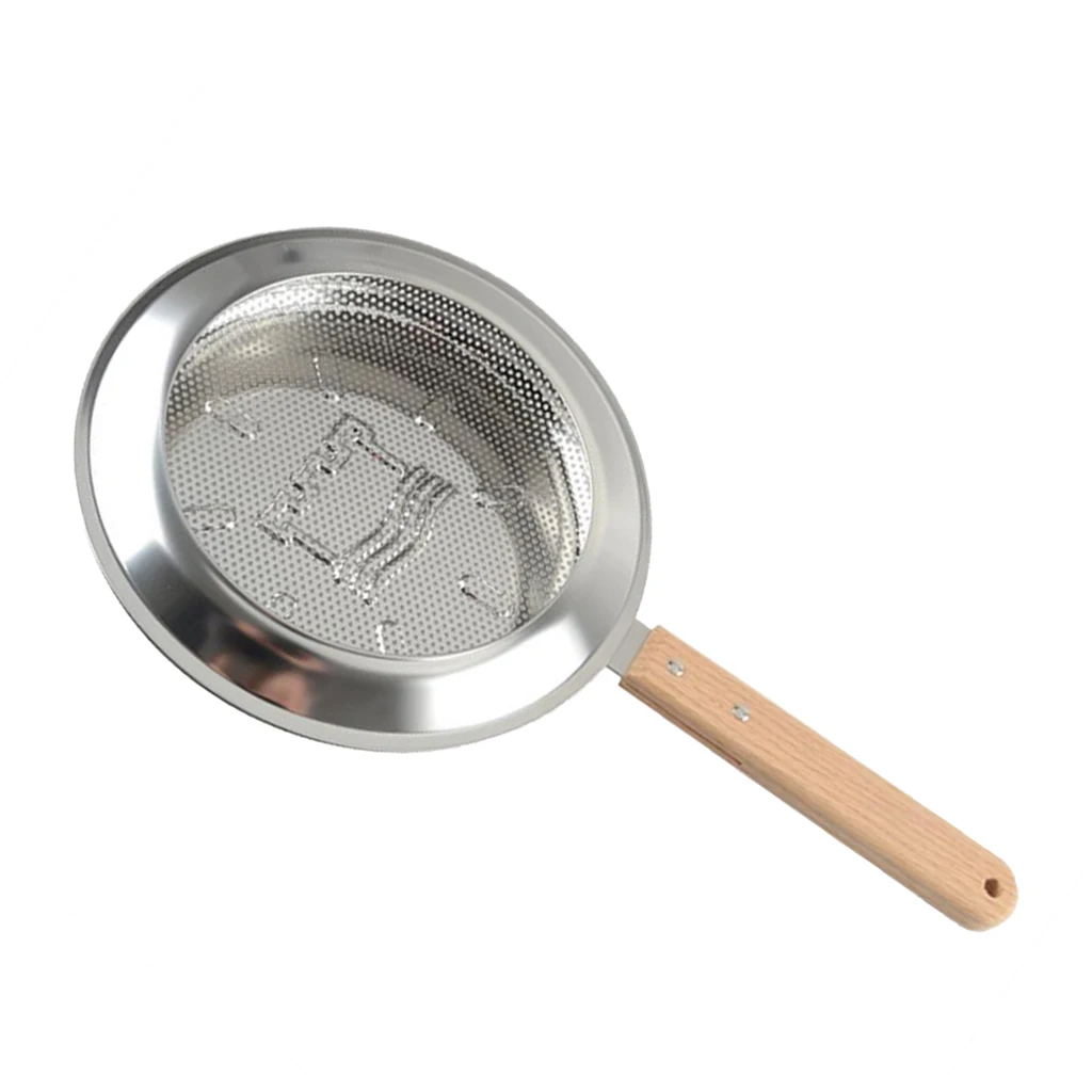 Nhà Tay Rang Cà Phê Inox Có Tay Cầm Bằng Gỗ