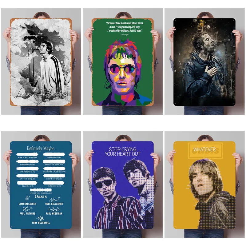 LIAM GALLAGHER Metal Sign Singer Posters Room Decoration Vintage Tinplate Signs Plaque for Wall Art Decoration Retro House Decor