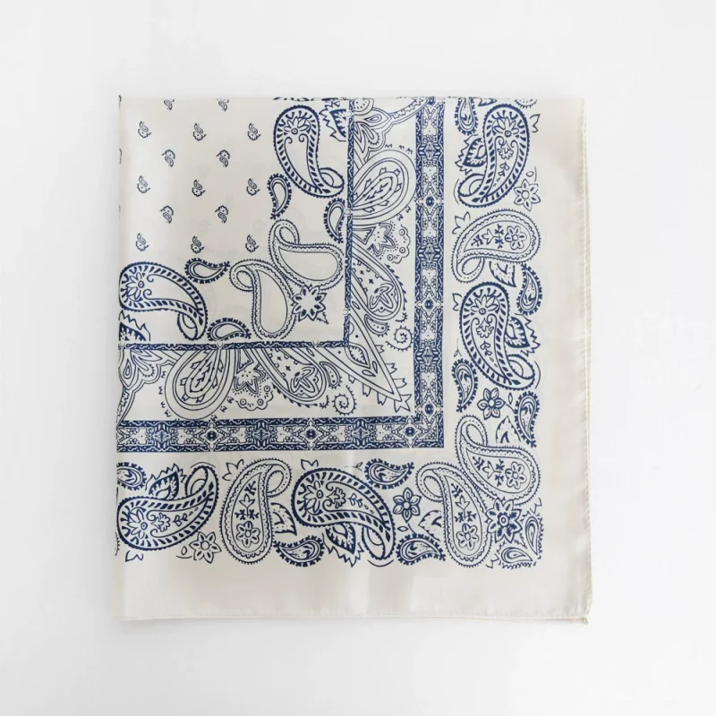 Retro Printed Scarf Women\'s Square Scarfs 70cm Imitation Scarf Shawl Turban Decorative Sun Protection