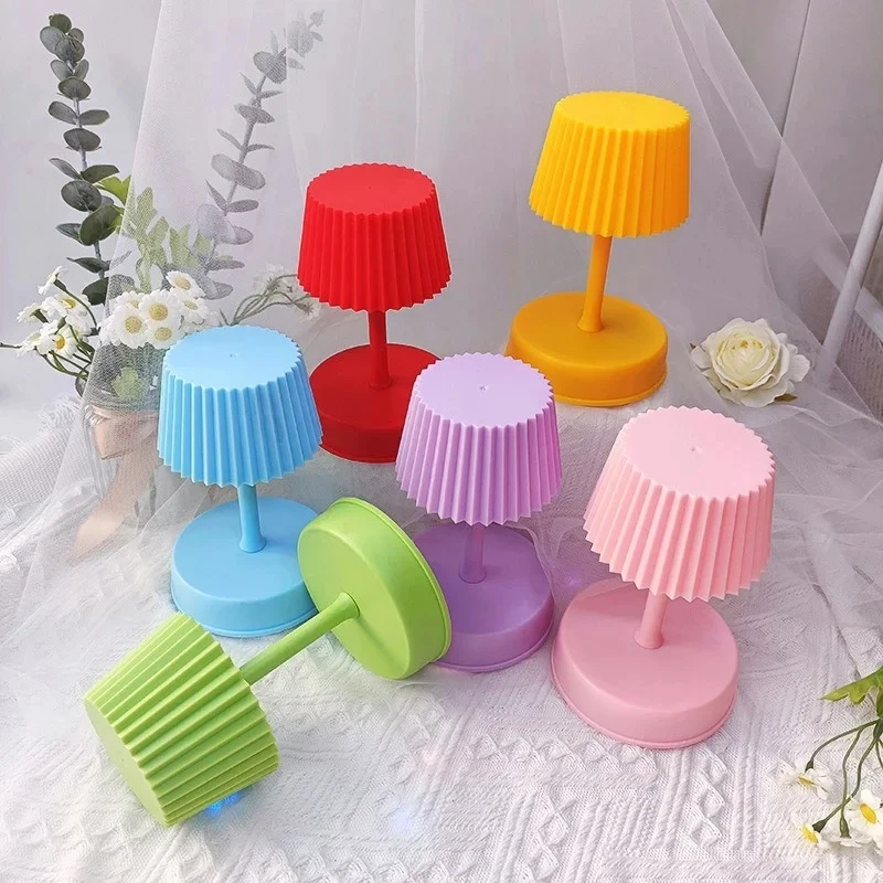 LED Table Lamps Colorful Night Lamp Battery Powered Bedroom Bedside Atmosphere Bedroom Night Light Home Decorate Night Lighting