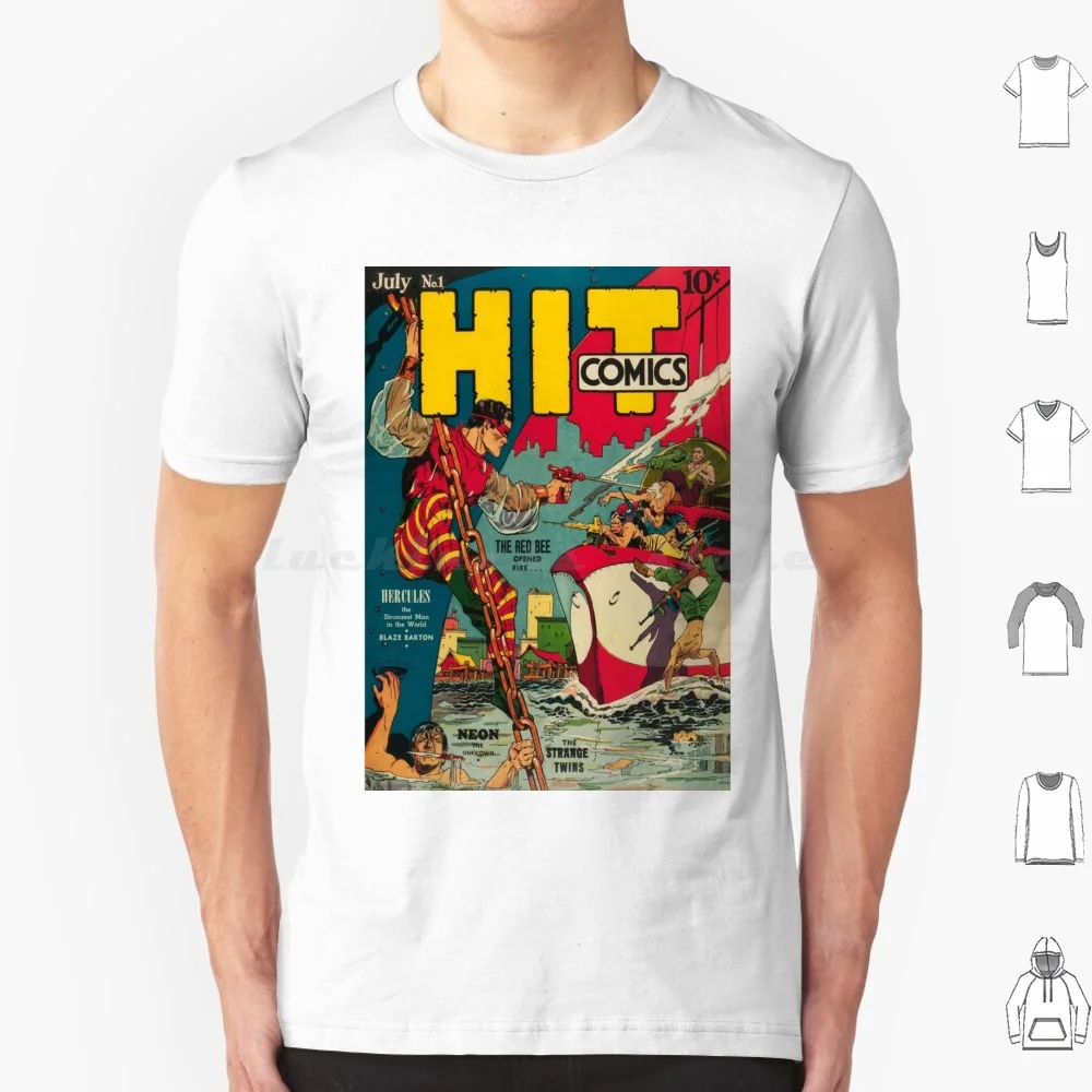 Camiseta con diseño de cómic vintage de The Red Bee Stings, camiseta de algodón 6xl, camiseta retro, arte retro, arte pop vintage, cómic de los años 50, arte cómico