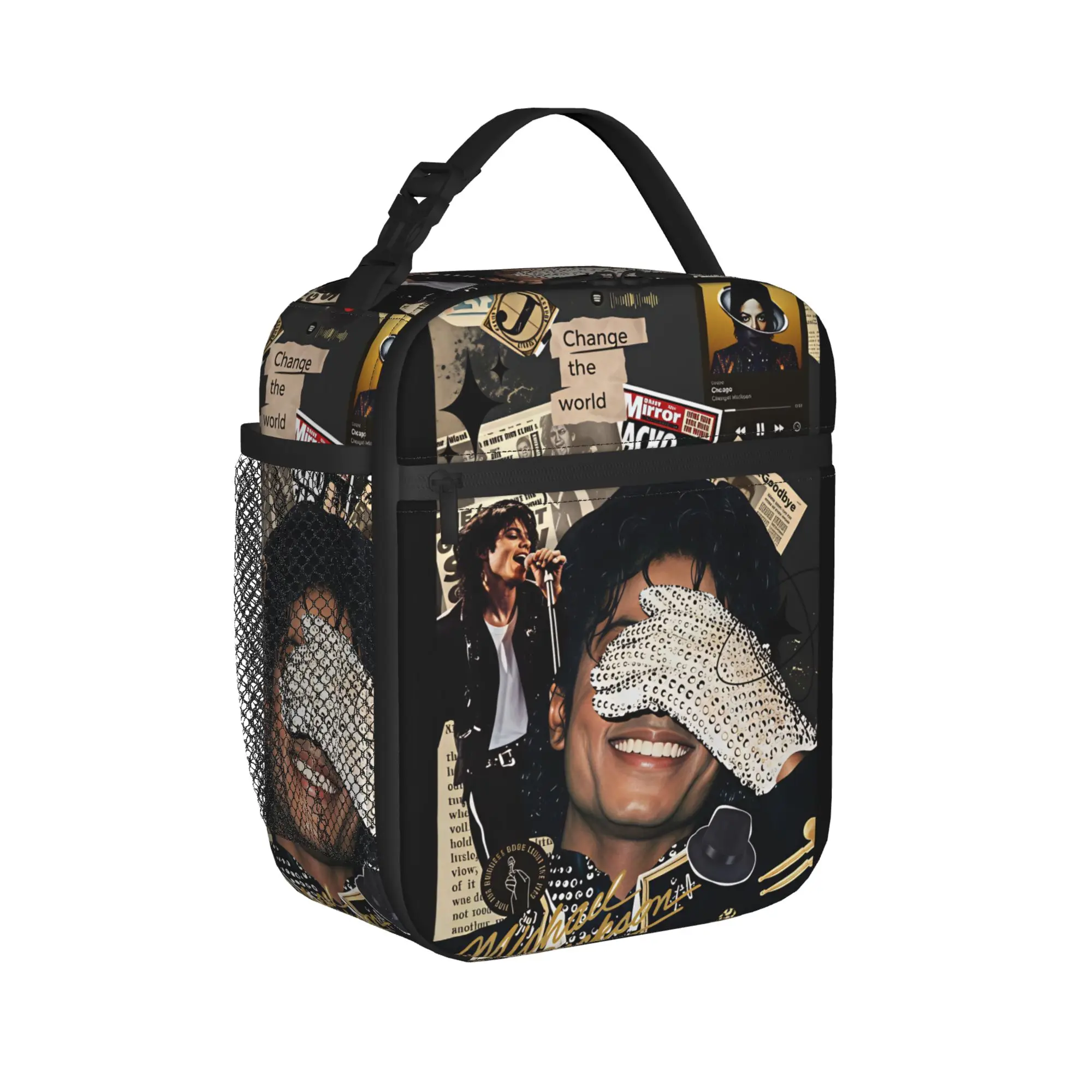 Michael Jackson Lunch Bag  Portable Lunch Box Women Picnic Print Cooler Bag Funny Oxford Thermal Tote Handbags
