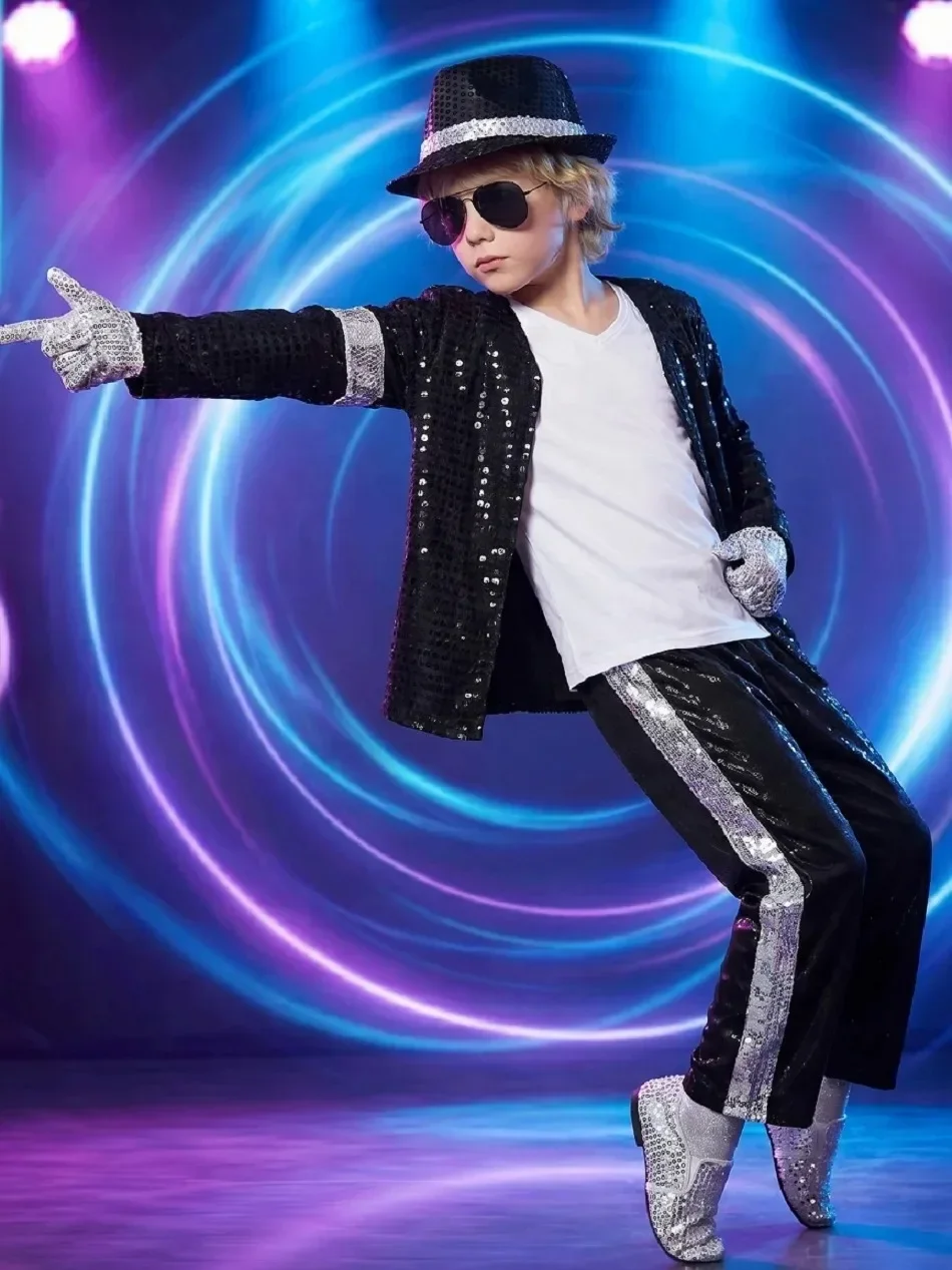 2026 Michael Jackson Kid Clothes Halloween Cosplay Birthday Party Dance Children's Costume Pop Rock Superstar Boys Girls Outfits - Image 3