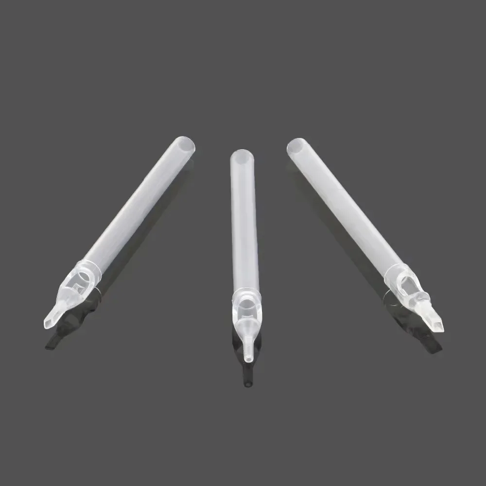 50PCS Sterilized Long Disposable Tattoo Needle Tips Plastics Transparent  Needle Tube For Tattoo Machine Gun Needle Accessories