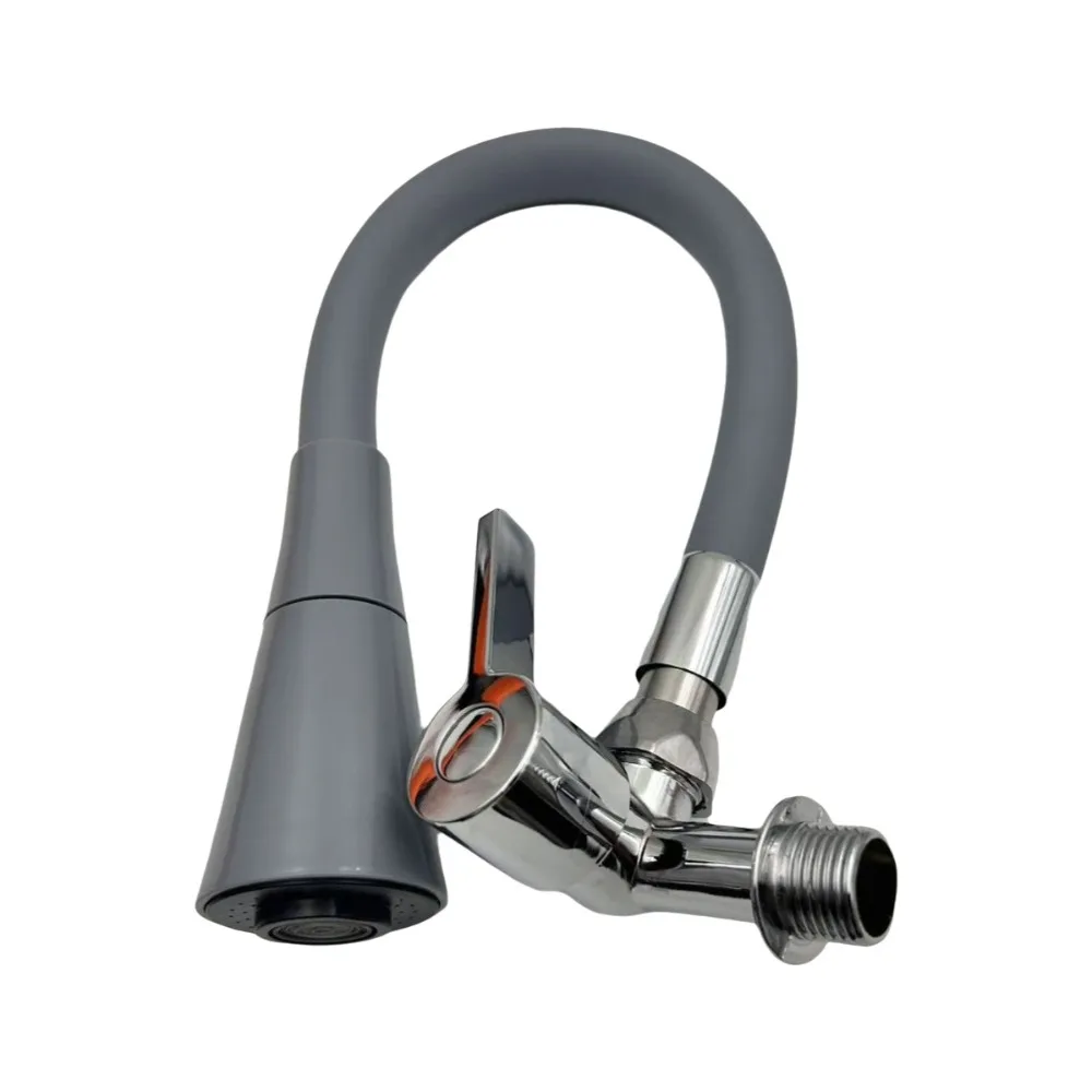 

Durable Zinc Alloy Kitchen Faucet Water Saving Universal Rotatable Spout Faucet 2 Modes Single Cold Water Tap Public Restroom