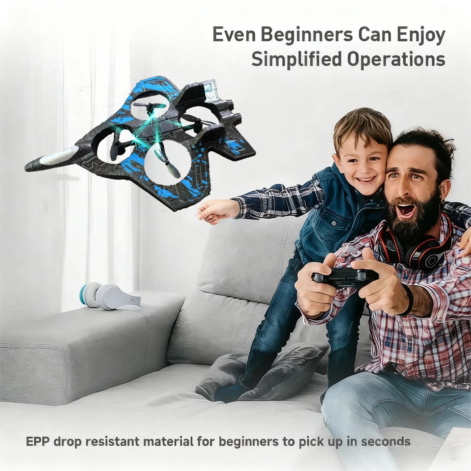 

Самолет с дистанционным управлением, трюковый самолет, новое освещение из пенопласта, зарядка, предотвращение падения, четырехосная игрушка БПЛА