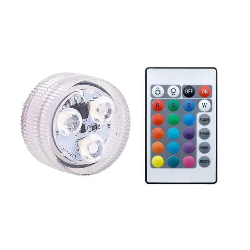 Batteriebetriebene LED-Unterwasserbeleuchtung, ferngesteuert, 16 Farben, Tauchlicht, RGB-Teelampe zum Jäten, Weihnachten, Valentinstag, Party