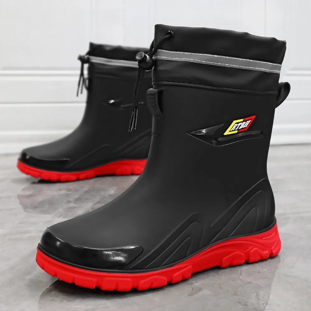 

Men's Ankle High Thickened Fleece Lined Rain Boots Anti-slip Waterproof Fishing Work Shoes Wear Resistant Warm Water Shoes2026