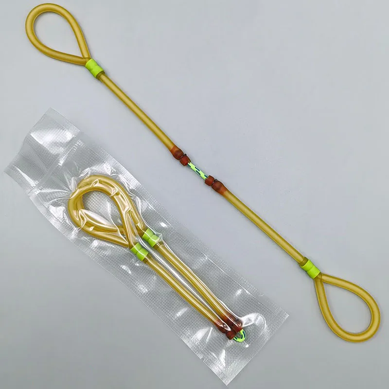 2050 Latex Slingshot Bands 4-2 Layers, Heavy Duty Round Tubing, 7kg Pull Force, Reinforced Dyneema Spear Cord