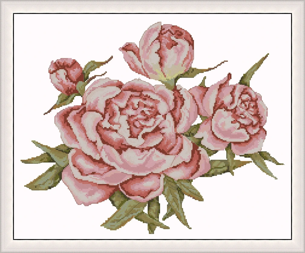 20- Blooming Peony Bouquet 50-42 Needlework Kit  Cross Stich  Set DIY Kits Cross-stitch Embroidery Set Stitch Kit