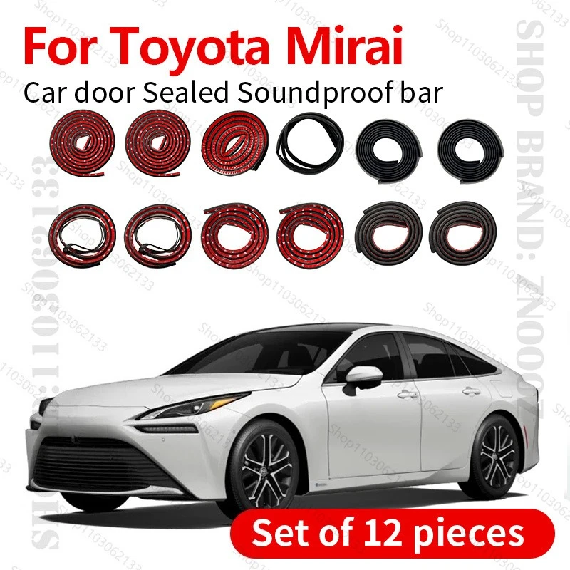 

For 2014-2025 Toyota Mirai Car Door Seal Strip Rubber Double Layer Sealing Protector Soundproof Dustproof Seal Strip 12PCS Set