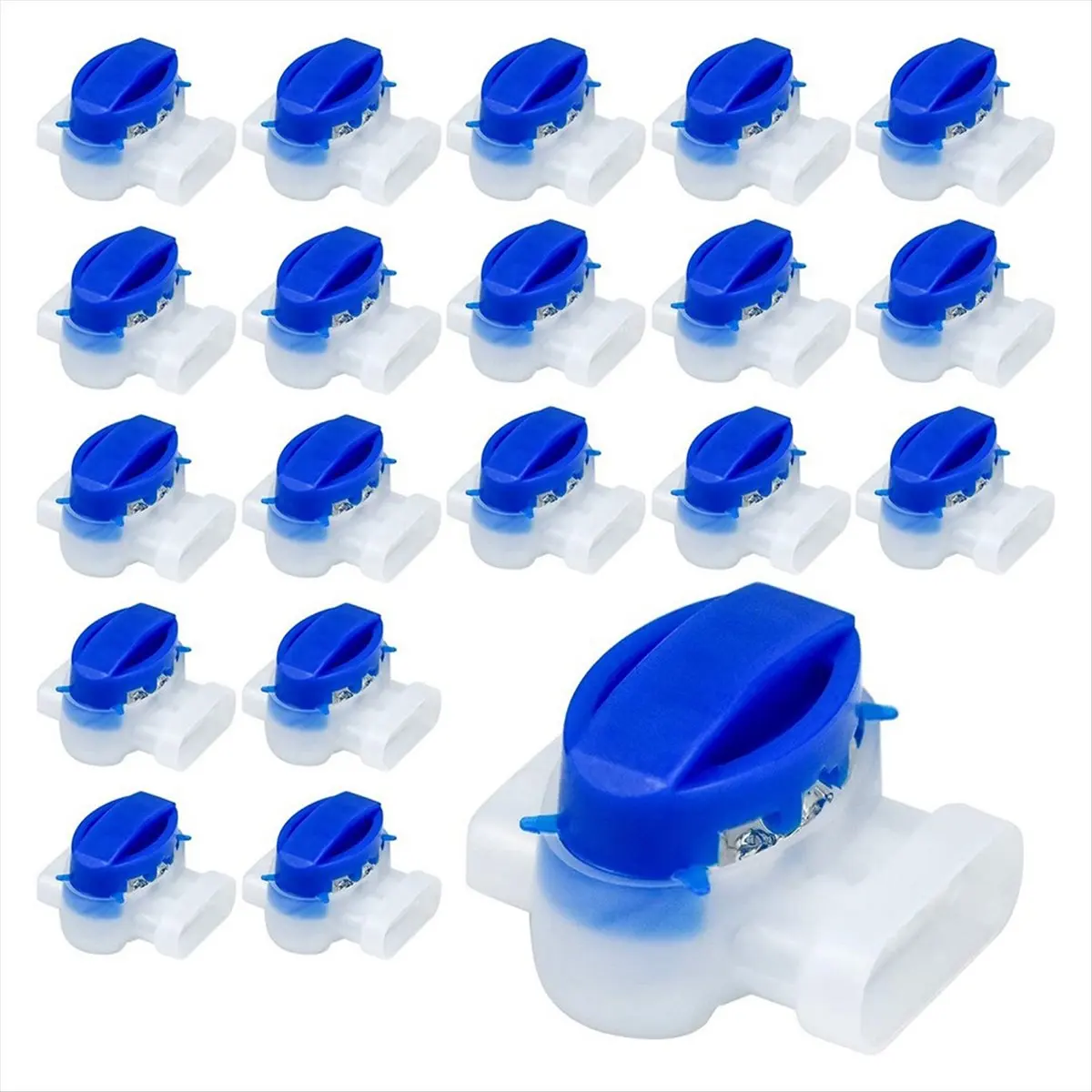 [HLES]100pcs Waterproof Cable Wire Connectors for Garden Auto Lawn Mower 3 Pore Terminal Blocks Robotic Lawnmower Connectors