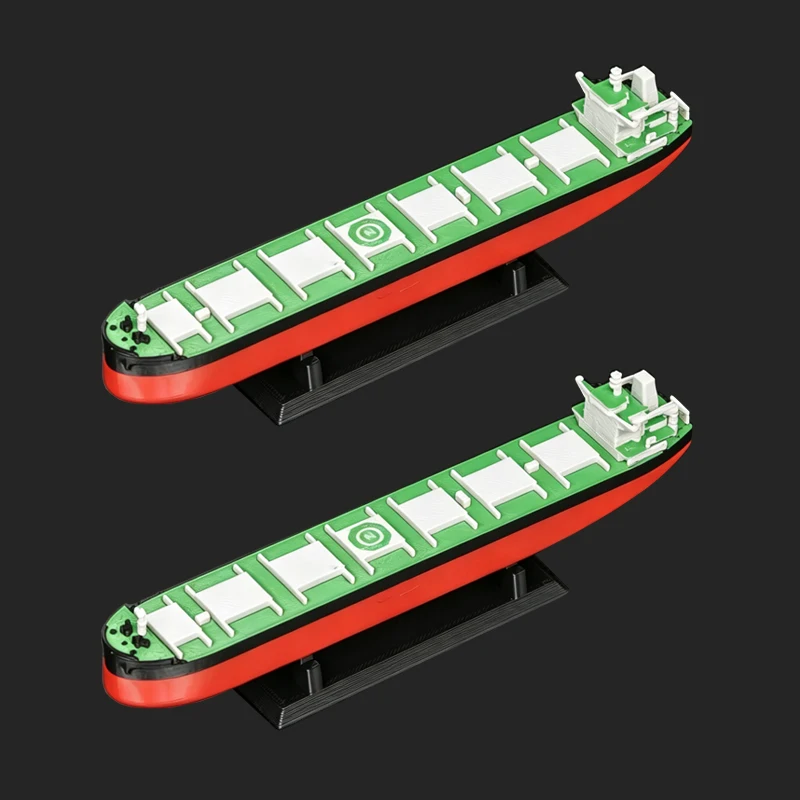 2PCS 1/2000 3D Printed Civil Bulk Carrier Ship Model Simulated 86000 DWT Cargo Vessel Miniature Ornament for Display Collection